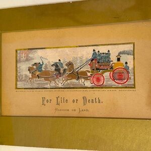 Stevengraph Pure Silk Woven Picture w/ Certificate on back “For Life or Death”